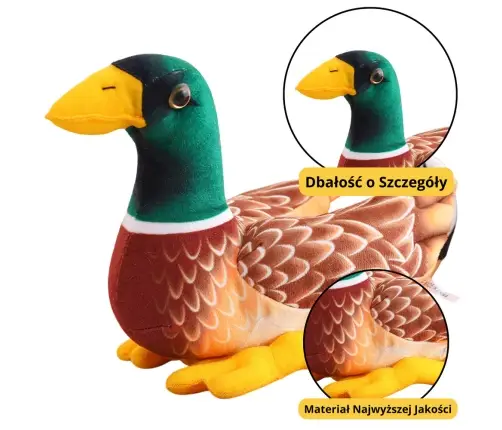 Plush Mascot Cuddly Toy Duck Brown Green 28cm Plush Mascot Cuddly Toy Duck Brown Green 28cm