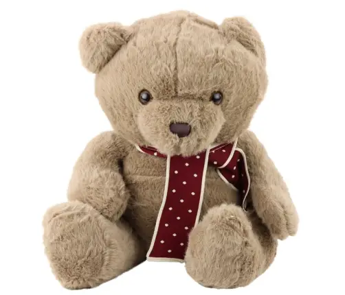 Plush Mascot Cuddly Toy Big Teddy Bear With Scarf Light Brown 45cm Plush Mascot Cuddly Toy Big Teddy Bear With Scarf Light Brown 45cm