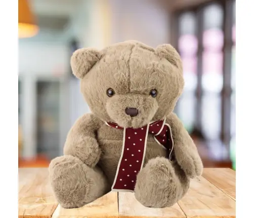 Plush Mascot Cuddly Toy Big Teddy Bear With Scarf Light Brown 45cm Plush Mascot Cuddly Toy Big Teddy Bear With Scarf Light Brown 45cm