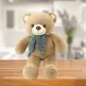 Plush Mascot Cuddly Toy Teddy Bear Colorful Wool Scarf Brown 55cm Plush Mascot Cuddly Toy Teddy Bear Colorful Wool Scarf Brown 55cm
