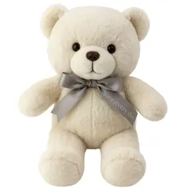 Plüsch Maskottchen Kuscheltier Teddybär mit Schleife Happy Every Day Weiß 55cm