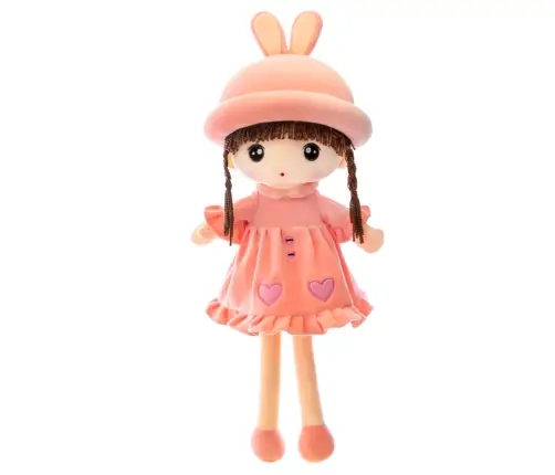 Rag Doll Soft Plush Pink Dress With Ruffles 45cm