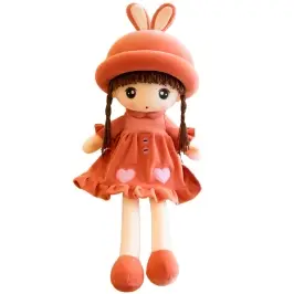 Rag Doll Soft Plush Red Dress With Ruffles 45cm Rag Doll Soft Plush Red Dress With Ruffles 45cm
