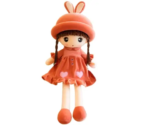 Rag Doll Soft Plush Red Dress With Ruffles 45cm
