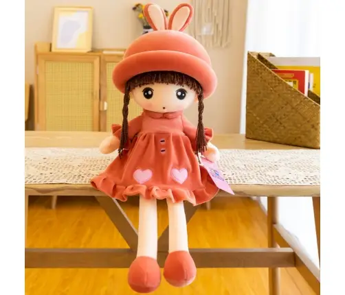 Rag Doll Soft Plush Red Dress With Ruffles 45cm