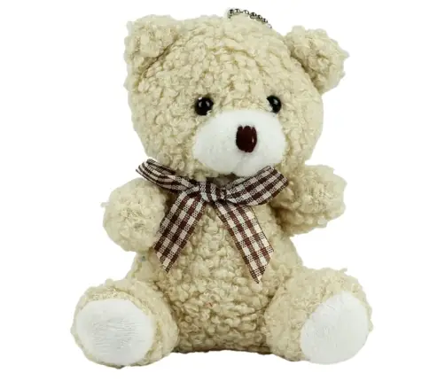 Teddy Bear Plush Keychain Pendant Decoration Beige 8cm