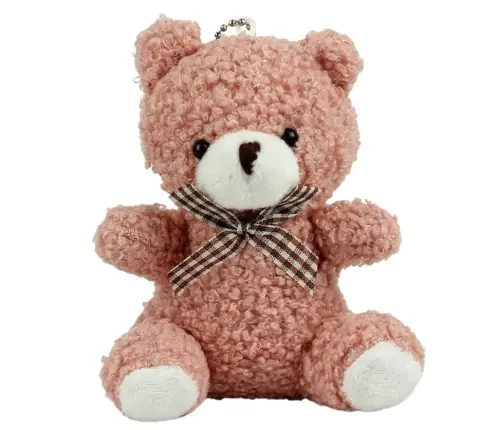 Teddy Bear Plush Keychain Pendant Decoration Pink 8cm