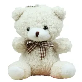 Teddy Bear Plush Keychain Pendant Decoration White 8cm