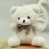 Teddy Bear Plush Keychain Pendant Decoration White 8cm