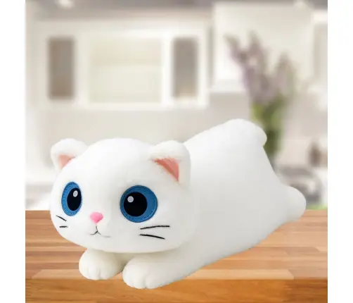 Plush Mascot Cuddly Toy Cat Big Eyes White 45cm