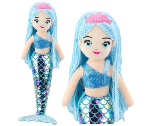 Plush Mermaid Cuddly Toy Holographic Tail Blue 48cm