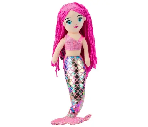 Plush Mermaid Cuddly Toy Holographic Tail Pink 48cm