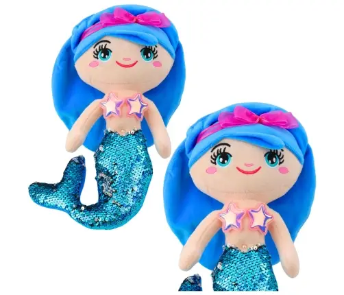 Plush Mermaid Cuddly Toy Tail Sequins Blue 30cm Plush Mermaid Cuddly Toy Tail Sequins Blue 30cm
