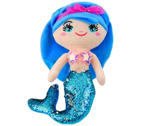 Plush Mermaid Cuddly Toy Tail Sequins Blue 30cm Plush Mermaid Cuddly Toy Tail Sequins Blue 30cm