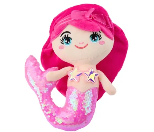 Plush Mermaid Cuddly Toy Tail Sequin Light Pink 28cm Plush Mermaid Cuddly Toy Tail Sequin Light Pink 28cm