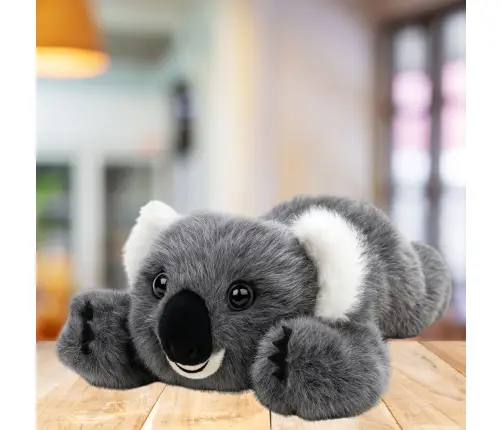 Plüschtier Kuscheltier liegender Koalabär grau 30cm