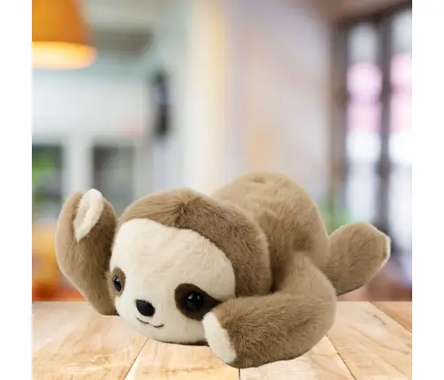 Plush Mascot Cuddly Toy Lying Sloth Beige 30cm