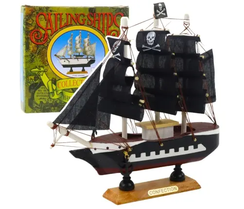 Collectible Model Decorative Pirate Sailing Ship Black 20x20cm Collectible Model Decorative Pirate Sailing Ship Black 20x20cm