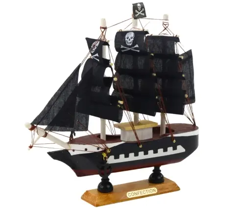Collectible Model Decorative Pirate Sailing Ship Black 20x20cm Collectible Model Decorative Pirate Sailing Ship Black 20x20cm