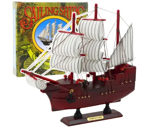 Collectible Decorative Model Sailing Ship Red 24x23cm