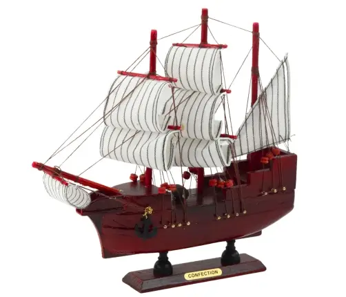 Collectible Decorative Model Sailing Ship Red 24x23cm