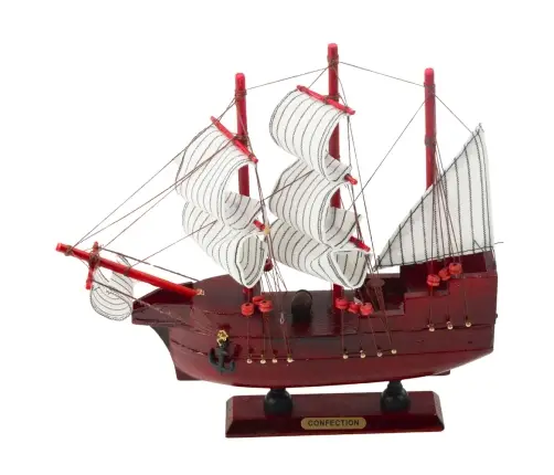 Collectible Decorative Model Sailing Ship Red 24x23cm
