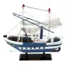 Collectible Model Ship Fishing Boat Flying Lady Blue 24x23cm