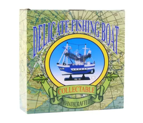 Collectible Model Ship Fishing Boat Flying Lady Blue 24x23cm