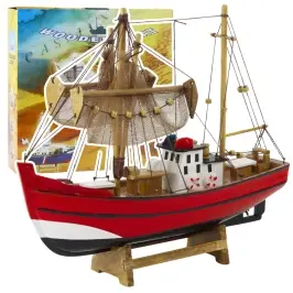 Collectible Decorative Model Fishing Boat Red 30x26cm Collectible Decorative Model Fishing Boat Red 30x26cm