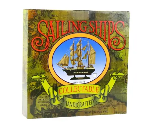 Collectible Model Decorative Sailing Ship White and Blue 33x31cm