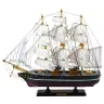 Collectible Model Decorative Three-masted Sailing Ship Black 39x36cm