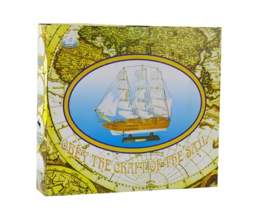 Collectible Model Decorative Three-masted Sailing Ship Black 39x36cm