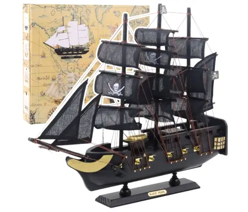 Collectible Model Decorative Sailing Ship Black Pearl 40x35cm