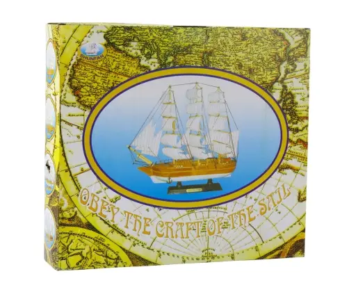 Collectible Model Decorative Three-masted Sailing Ship White 39x36cm Collectible Model Decorative Three-masted Sailing Ship White 39x36cm