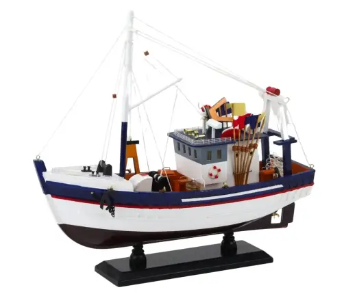 Collectible Decorative Model Fishing Boat Ship Equipped 37x34cm Collectible Decorative Model Fishing Boat Ship Equipped 37x34cm