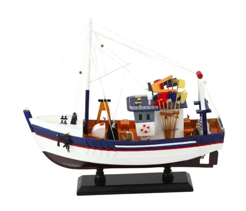 Collectible Decorative Model Fishing Boat Ship Equipped 37x34cm Collectible Decorative Model Fishing Boat Ship Equipped 37x34cm