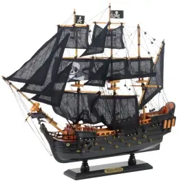 Collectible Model Decorative Sailing Ship Black Pearl 49x43cm