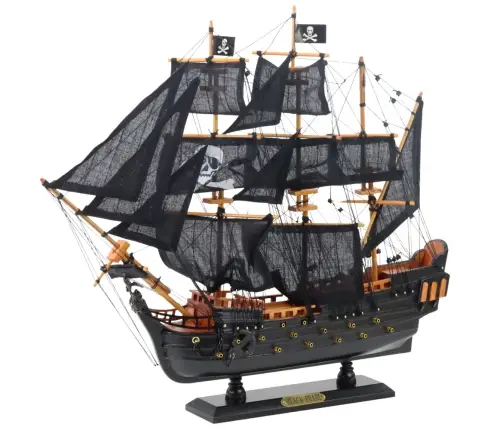 Collectible Model Decorative Sailing Ship Black Pearl 49x43cm Collectible Model Decorative Sailing Ship Black Pearl 49x43cm