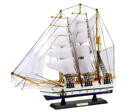 Collectible Decorative Model Sailing Ship Frigate White 49x43cm Collectible Decorative Model Sailing Ship Frigate White 49x43cm