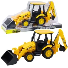 Construction Excavator With Drive Movable Two Buckets Yellow Construction Excavator With Drive Movable Two Buckets Yellow