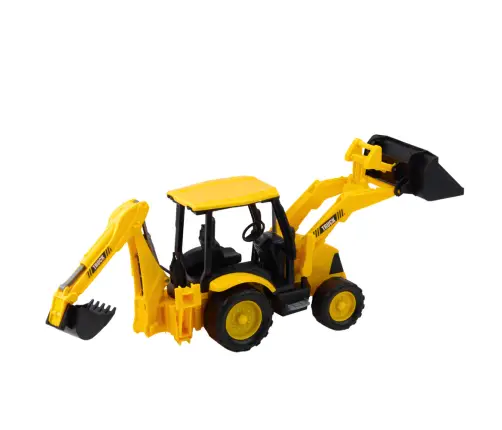 Construction Excavator With Drive Movable Two Buckets Yellow