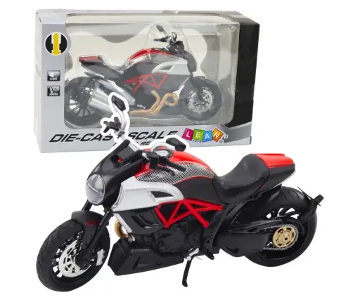 Sports Motorcycle Metal Lights Sounds Gold Red Elements 1:12