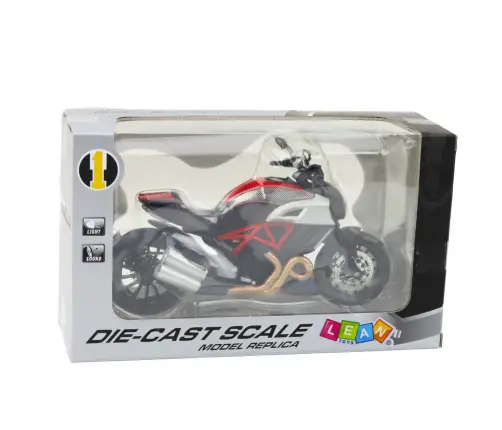 Sports Motorcycle Metal Lights Sounds Gold Red Elements 1:12