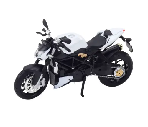 Sports Motorcycle Metal Lights Sounds White 1:12