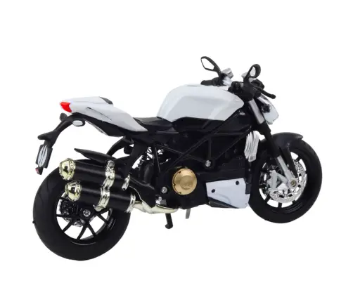 Sports Motorcycle Metal Lights Sounds White 1:12