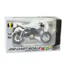 Sports Motorcycle Metal Lights Sounds White 1:12