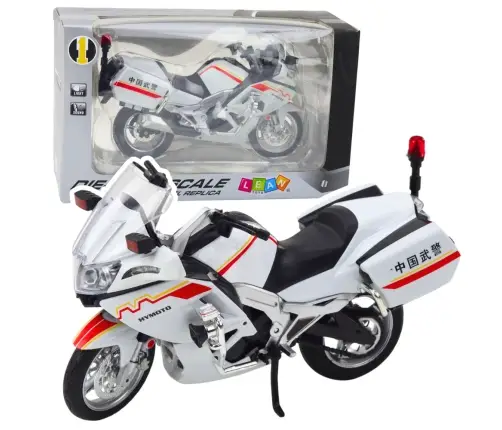 Motorcycle Metal Lights Sounds White Red Yellow Lines 1:12