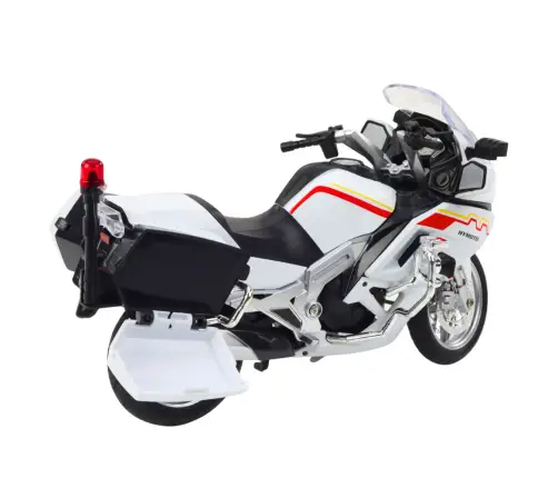 Motorcycle Metal Lights Sounds White Red Yellow Lines 1:12