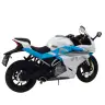 Sports Motorcycle Metal Lights Sounds White Blue 1:12