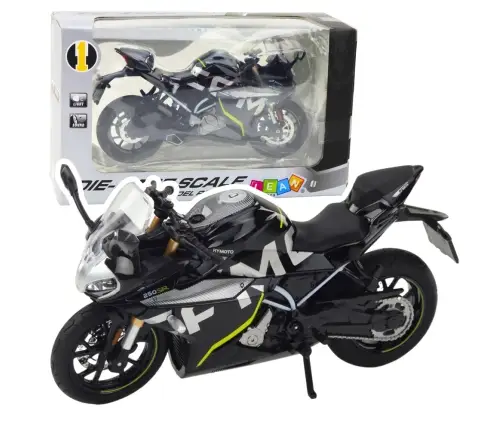 Sports Motorcycle Metal Lights Sounds Black 250 SR 1:12